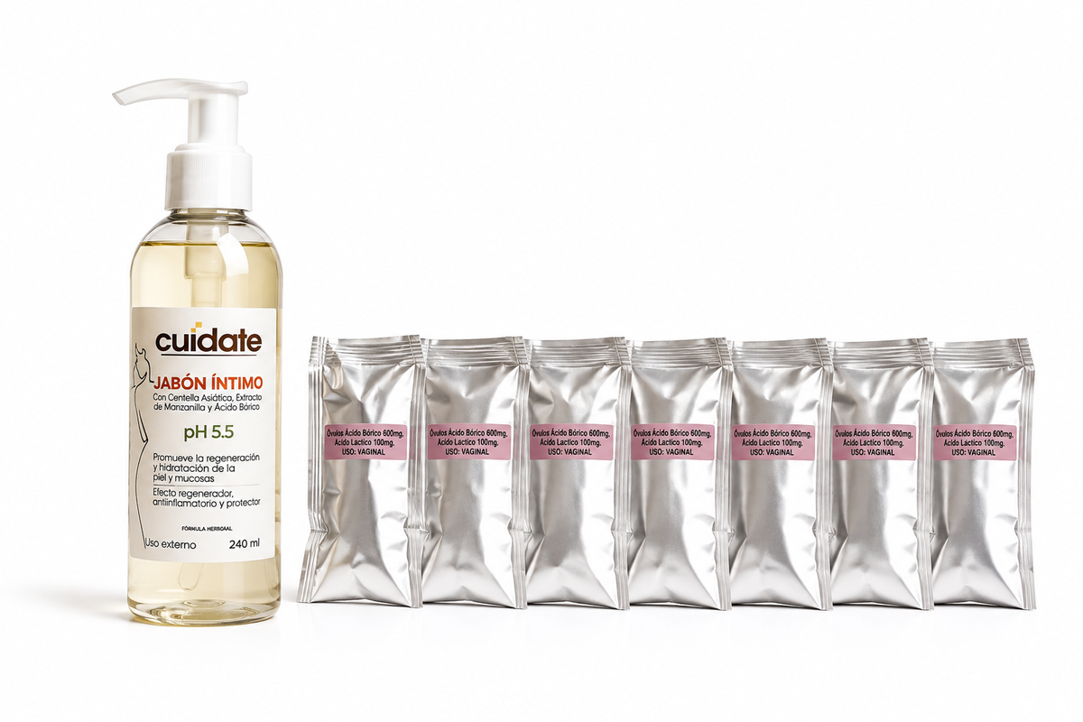 JABON INTIMO + 7 OVULOS DE ACIDO BORICO + ACIDO LACTICO