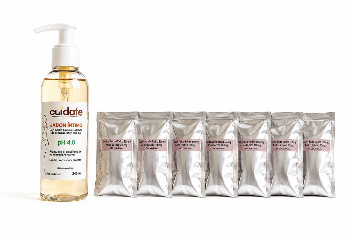JABON INTIMO + 7 OVULOS DE ACIDO BORICO + ACIDO LACTICO