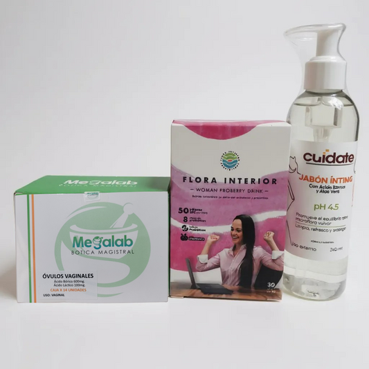 Pack Premium Cuidado Íntimo Mujer – Probióticos 50 Billones + 14 Óvulos + Jabón Íntimo